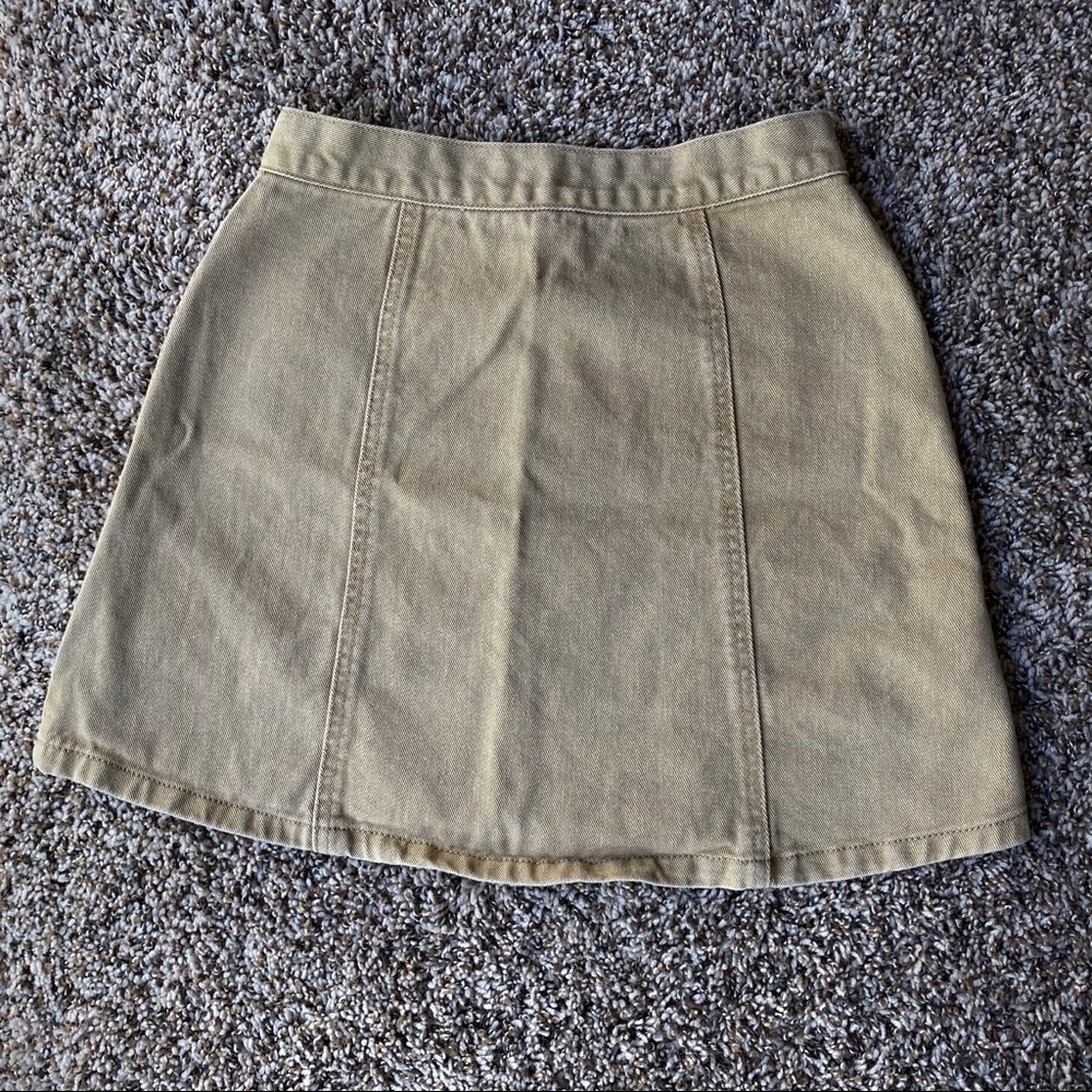 SOLD BDG Front Button High Waited Skirt Beige/Tan - Picture 5 of 6